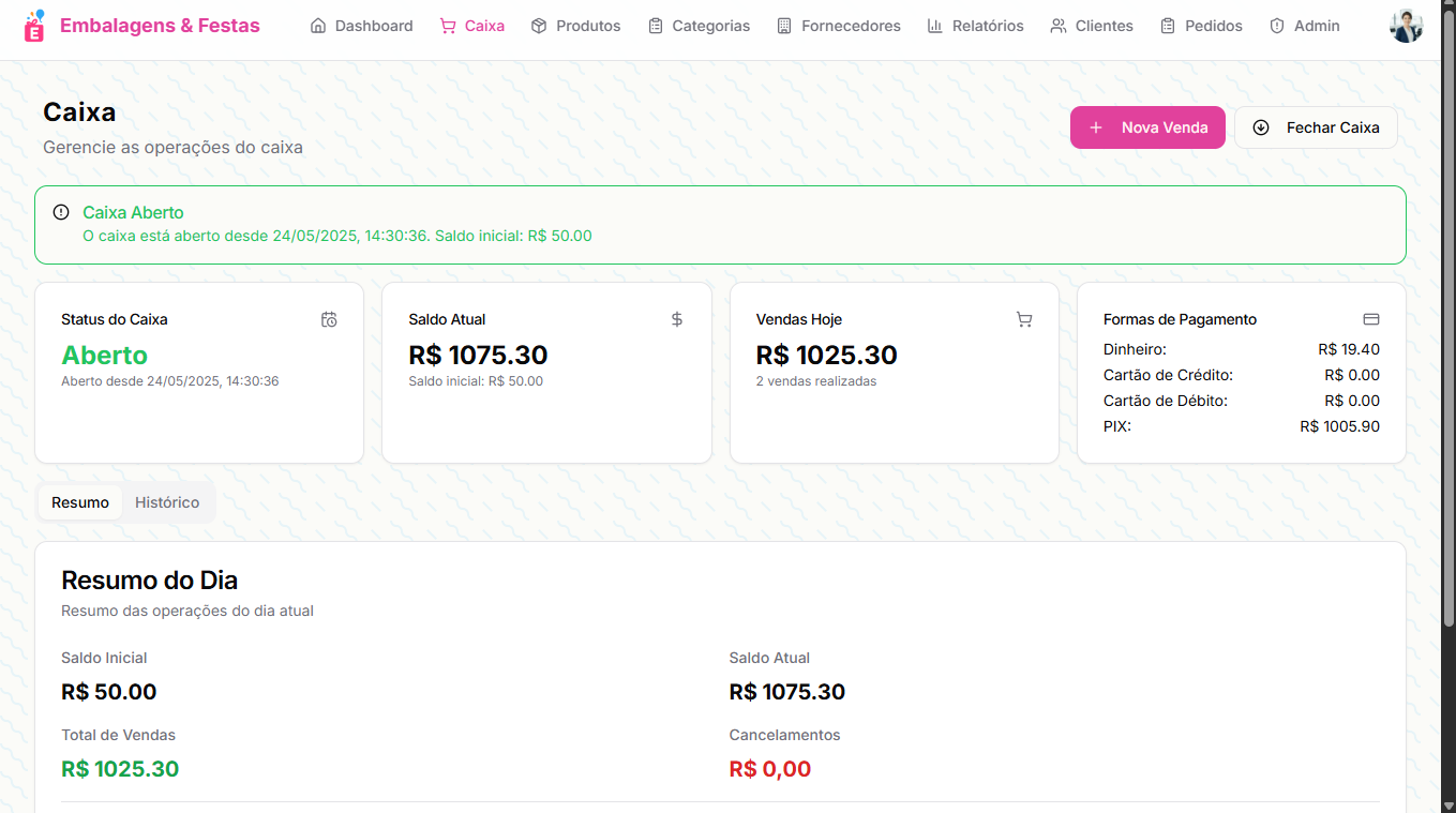 Controle de Caixa