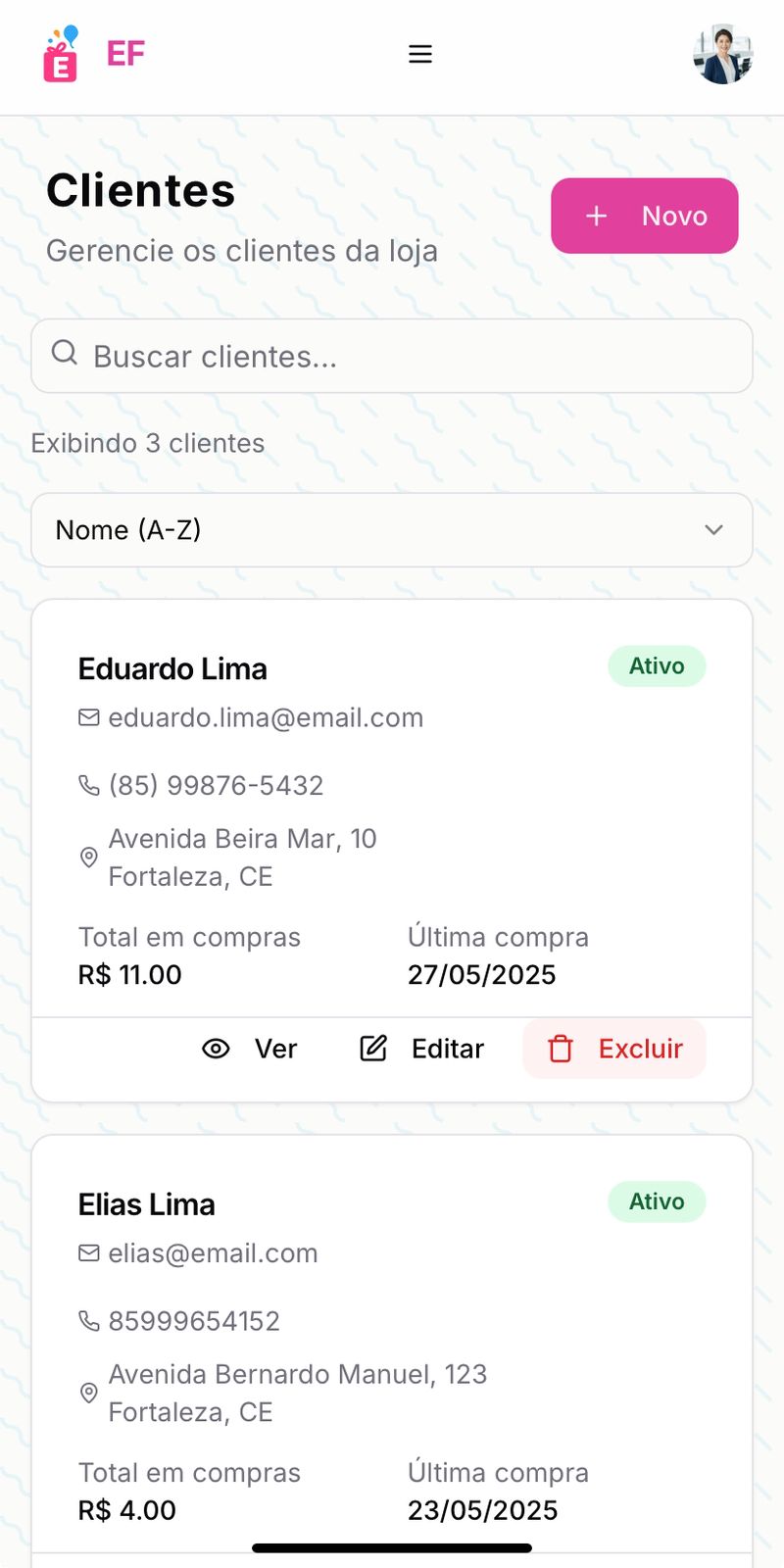 Gestão de Clientes Mobile